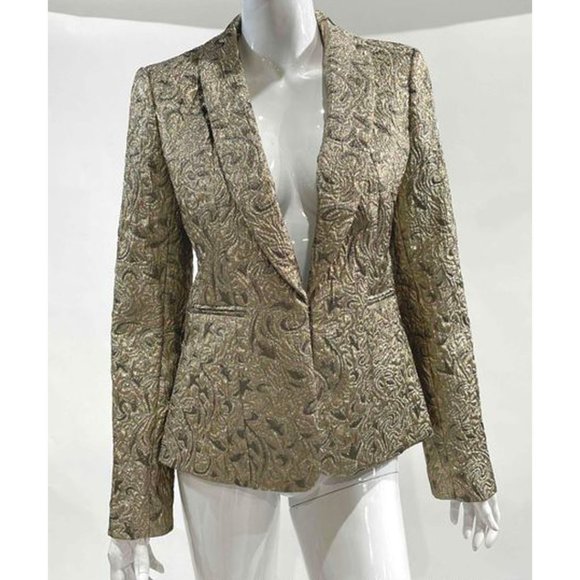 Banana Republic Jackets & Blazers - NWT! Banana Republic Monogram Gold Jacket - Size 8